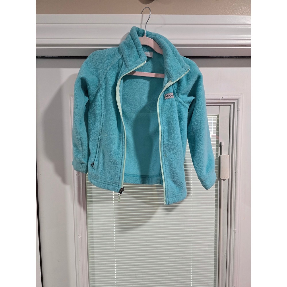 Columbia Girls XXS 4/5 Benton Springs Full Zip Fleece Jacket Turquoise Blue